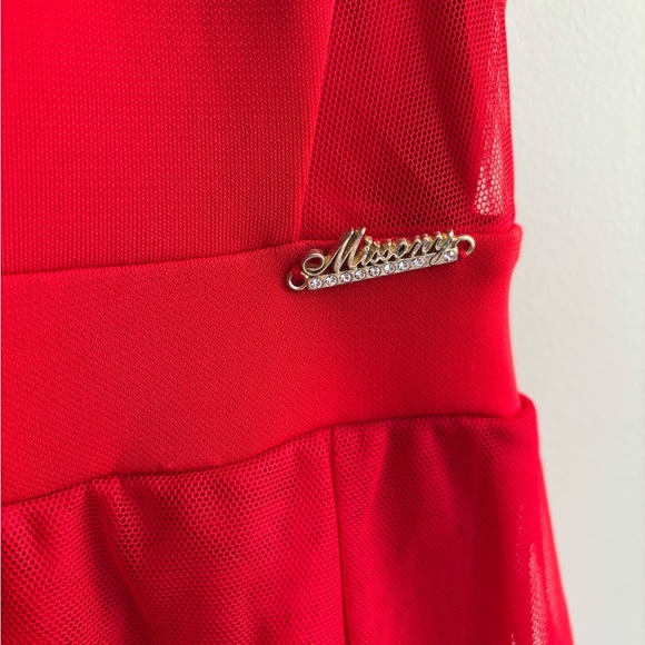 FX Missony Red Dress with Gold Scalloped edging. - Picture 4 of 7